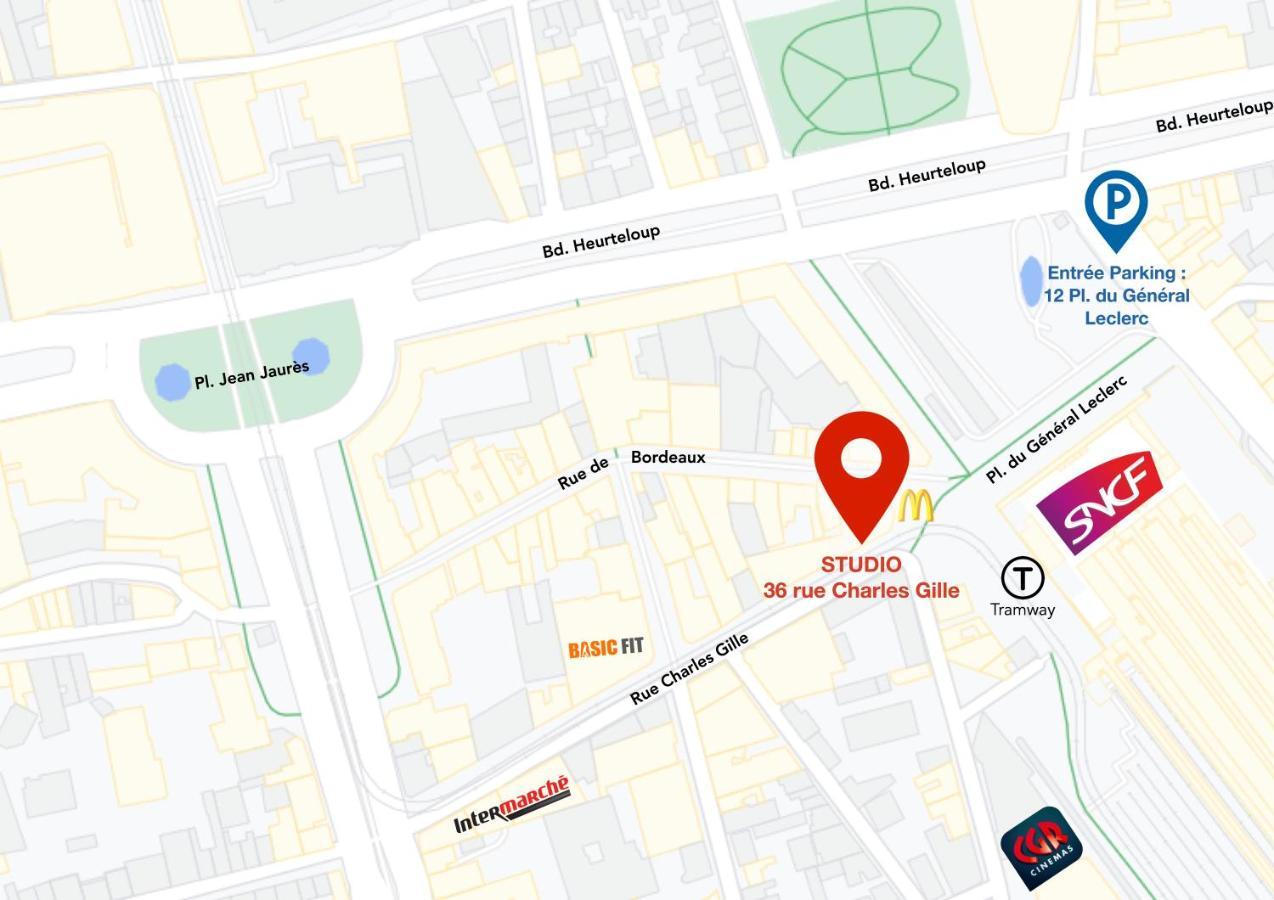 Studio Avec Balcon & Parking Gratuit - Tours Gare Esterno foto